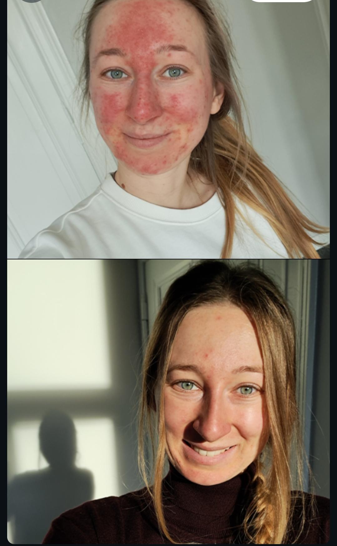 Alina, before and after 4 months of 1:1 coaching with Ulrike