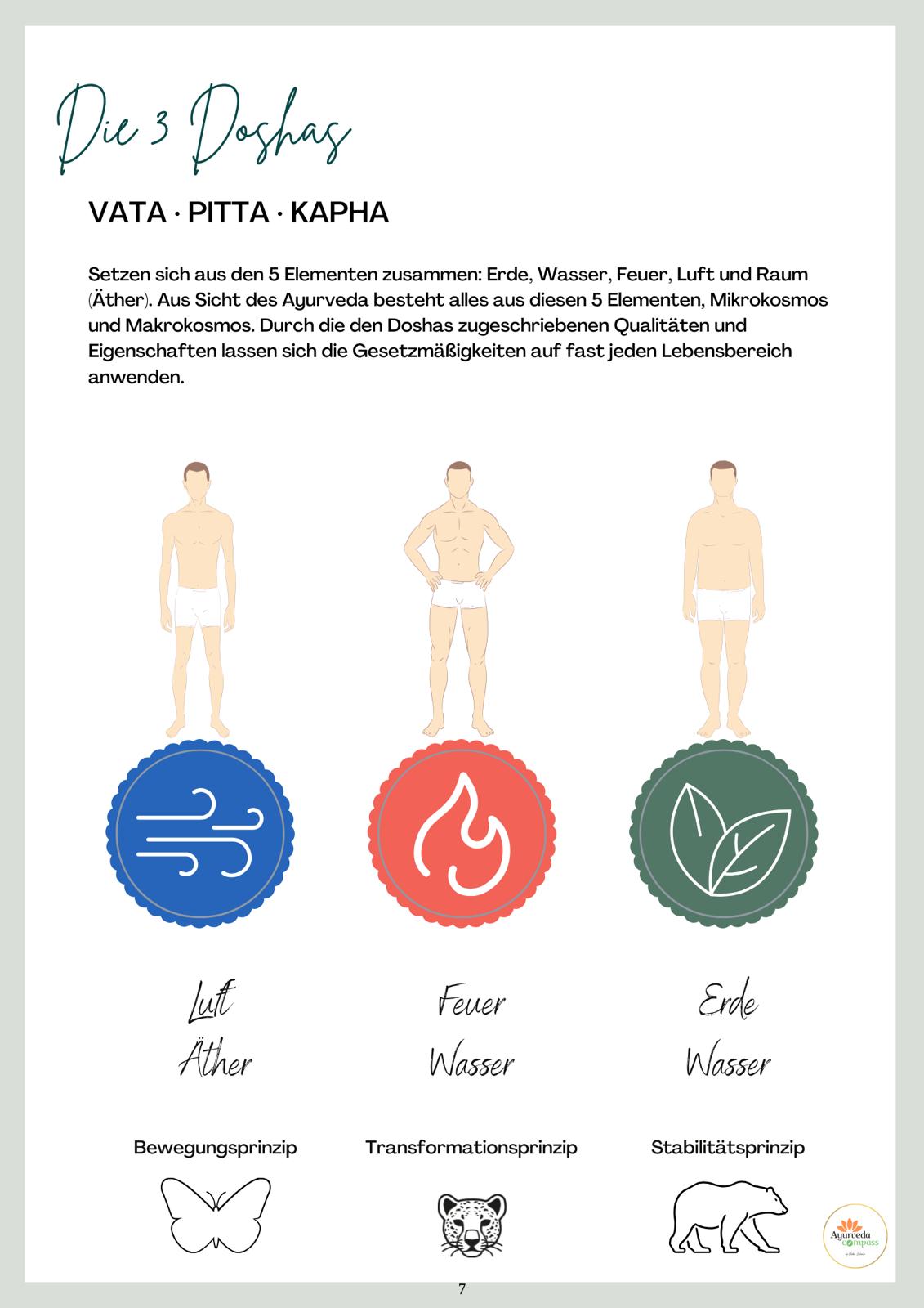 A page from the Ayurvedic dosha test PDF