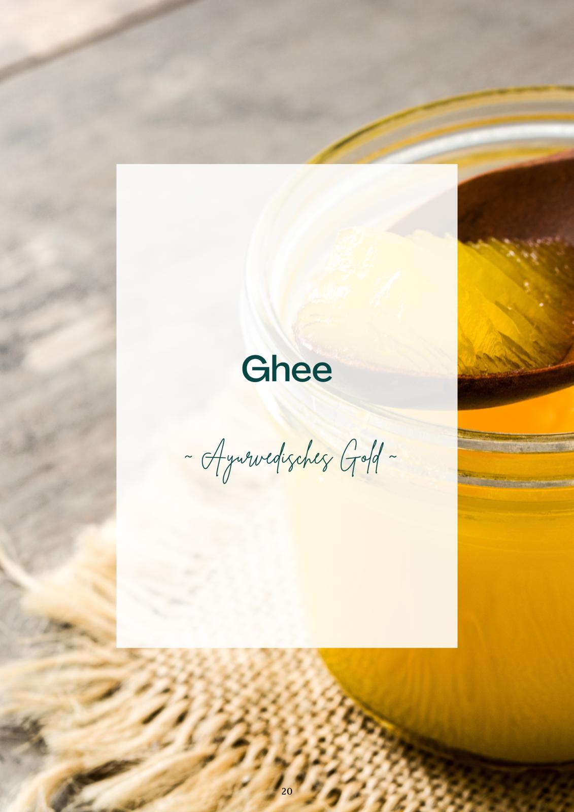 Ulrike pouring fresh golden ghee into glass jars