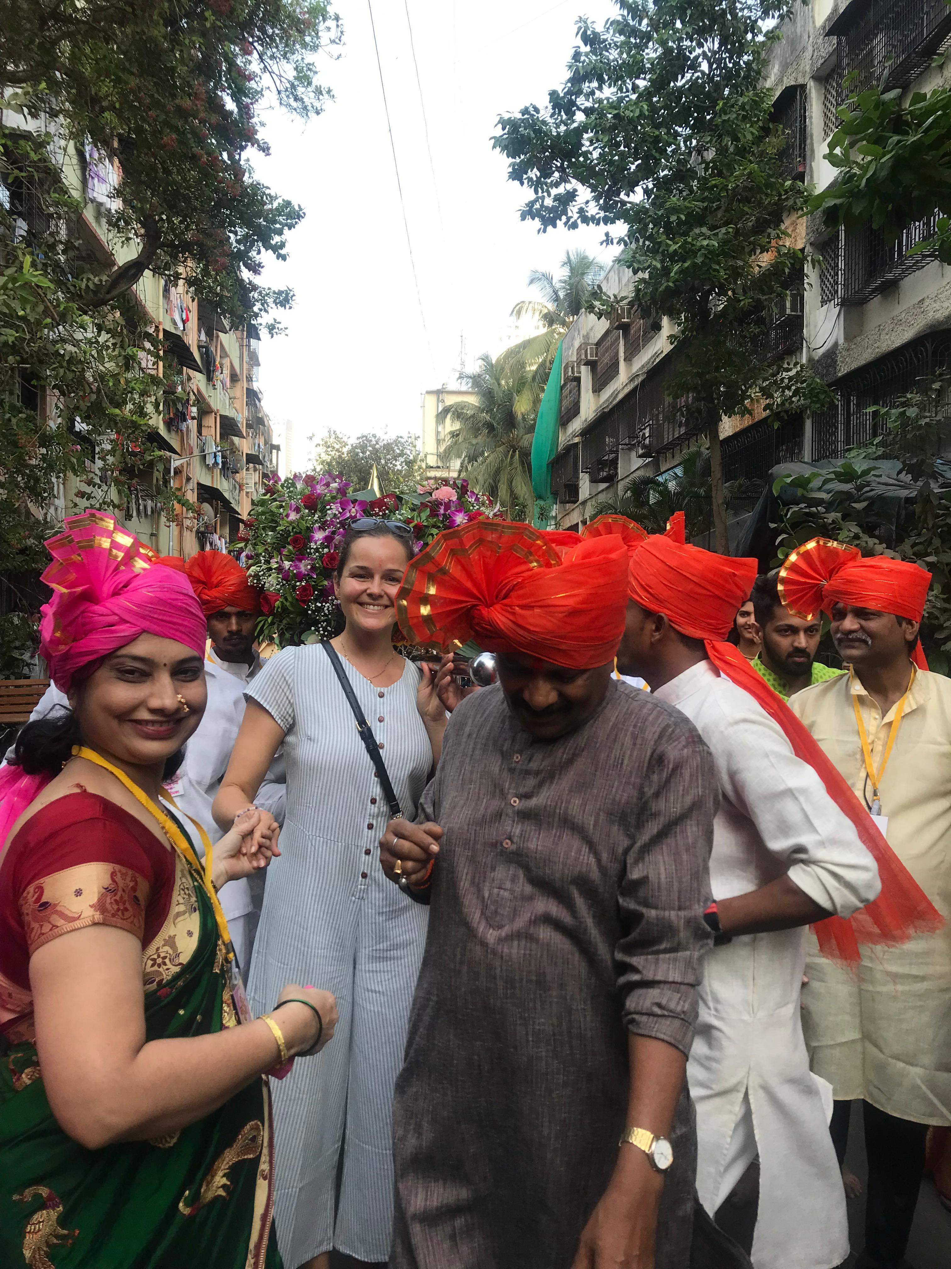 Ulrike at a street festival in India
